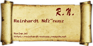 Reinhardt Nónusz névjegykártya